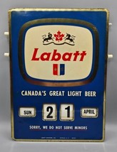 VINTAGE Labatt &quot;Canada&#39;s Great Light Beer&quot; Metal Perpetual Calendar Sign... - $70.11