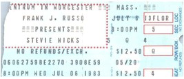 Stevie Nicks Ticket Stub Worcester Massachusetts July 6, 1983-
show original ... - £40.58 GBP