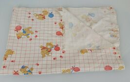 Dundee Vintage Baby Blanket Cotton Flannel Hobo Tramp Teddy Bear Red Whi... - $14.25