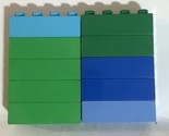 Lego Duplo 2x4 Lot Of 10 Pieces Parts Green Blue - £7.11 GBP