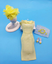 Vintage Barbie Yellow Silk Sheath Dress In Excellent Condition! - £43.27 GBP