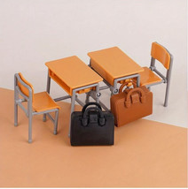 Dollhouse Schoolhose Desk Set Desk Chair and Bookbag 1 Set 3 Pc - $93.37 MXN