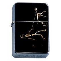 Skeleton Dog Walk Em1 Flip Top Oil Lighter Wind Resistant With Case - £11.89 GBP