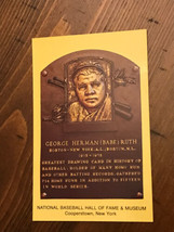 1994 Baseball Hall Of Fame Gold Plaque Postcard Babe Ruth New York Yankees - £3.13 GBP