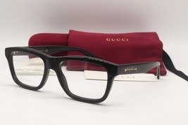 New Gucci Gg 1177O 001 Black Gold Rectangle Authentic Frames Rx Eyeglasses 53-17 - £186.81 GBP
