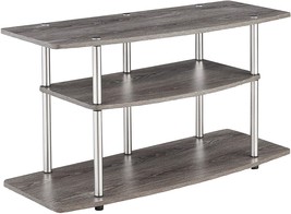 Weathered Gray 3-Tier Wide Tv Stand By Convenience Concepts. - £65.90 GBP