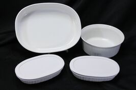 Corning French White Lot of 4 Round and Oval Casseroles - $24.49