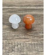 Lot Of 2 Miniature Mini Mushroom Shaped Rock Figurines Collectibles KG JD - $13.56 CAD