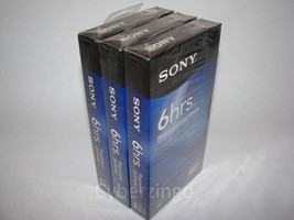 Lot of 3 Sony T-120 Premium VHS Blank Video Tapes 6 Hours New Factory Sealed - £10.85 GBP