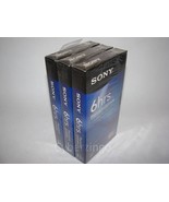 Lot of 3 Sony T-120 Premium VHS Blank Video Tapes 6 Hours New Factory Se... - £10.91 GBP