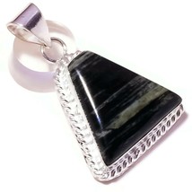 Zebra Jasper Hand Polished Gemstone 925 Silver Overlay Handmade Inspired Pendant - $9.95