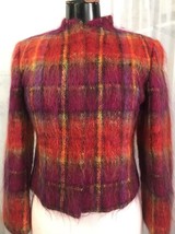 Worth Women&#39;s Jacket New York Mohair Wool Blend Red Purple Lined Size 4 - £78.16 GBP