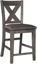 Caitbrook Rustic 24 Point 63&quot; Counter Height Upholstered Barstool, 2 Count, Gray - £152.53 GBP