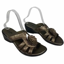 Clarks Bendables Womens 7 M Comfort Leather Sandal Slip On Floral 36902 ... - $17.67