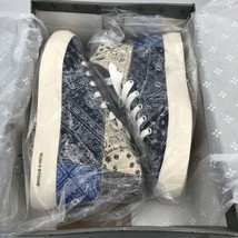 Sun + Stone Mens Bandana Patchwork High Top Sneakers Navy Size 10.5 MSRP... - $30.00