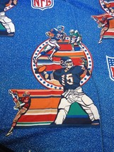 Pair Vtg NFL Football USA Made JC Penney Curtains Fabric Curtain Panels 23x52 - £29.56 GBP