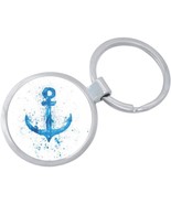 Watercolor Blue Anchor Keychain - Includes 1.25 Inch Loop for Keys or Ba... - $14.73 CAD