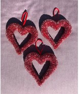 Valentine&#39;s Day Decor Heart with Acrylic Clear Accents Red Ribbon Attach... - $15.00