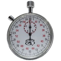 Vintage Olympia Swiss Made Pocket Stopwatch WORKS GOOD - £46.60 GBP