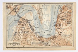 1910 Antique City Map Of Rochester / Chatham / Medway / England - $27.31