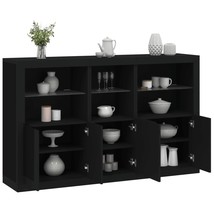 Sideboard with LED Lights Black 162x37x100 cm - £150.27 GBP