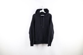 Vintage 90s Streetwear Mens Small Faded Blank Hoodie Sweatshirt Black Co... - $59.35