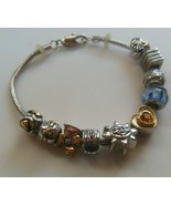 Vintage Stamped 3/c European Charm Bracelet 8&quot; - $103.01 CAD