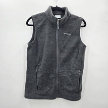 Columbia Gray Full Zip-Up Sleeveless Vest Top Jacket Fleece Large - £30.05 GBP