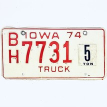 1974 United States Iowa 5 Ton Truck License Plate BH 7731 - £14.89 GBP