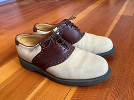 Florsheim Comfortech Leather Two Tone Brown / White Saddle Shoe Oxford Size 9 - $47.50