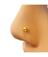 22ct Yellow Gold Plain Gold Diamond Cut Design Single Nose Stud 2.8mm - $142.22 CAD
