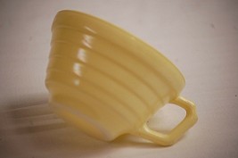 Old Vintage Moderntone Hazel Atlas Pastel Lemon Yellow Footed Cup Milk Glass MCM - £10.27 GBP