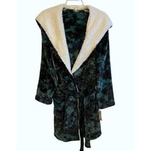 JENNI Women&#39;s Printed Short Sherpa Hooded Robe XS/S (1bx) - £21.74 GBP