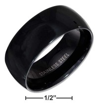 Stainless Steel 9mm Black Color Band Ring - £20.74 GBP