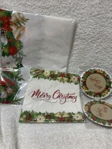 christmas decorations lot Table Cloth , Napkins, Coasters - $9.89