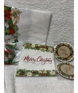 christmas decorations lot Table Cloth , Napkins, Coasters - $9.89