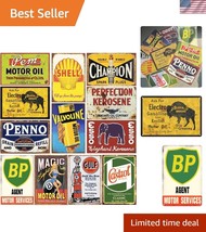 Authentic Vintage Style Tin Signs - 12-Piece Set for Bar &amp; Lounge Decor - $60.00