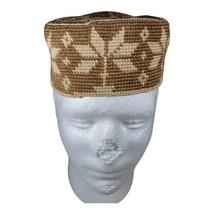 Vintage Woven Star Hand Made Uzbek Tribal Silk Embroidered  Kufi Hat Uni... - £37.53 GBP