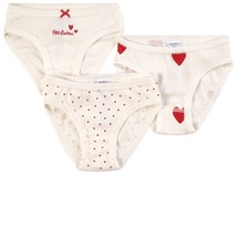 Petit Bateau Girls 3 Pack Printed Heart Panties Style A00FP Sizes 2-12 - £31.62 GBP