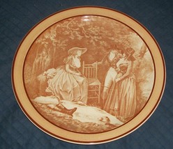 1949 Royal Doulton Ladies Gentlemen Country Side Picnic 18thC Gentry Sepia Plate - £23.21 GBP