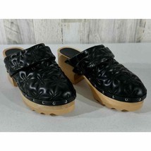 Aerosoles Aware X Laura Ashley Pedro Platform Clogs Black Quilted Faux Leather 7 - £25.08 GBP
