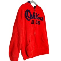 Oshkosh B&#39;gosh Stitch Logo Kids Boys Size 10 Fleece Hoodie Bright Red Ja... - $11.87