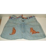 Home-made woman&#39;s jeans upcycled recycled lined purse orange cat theme, ... - $760.27 MXN