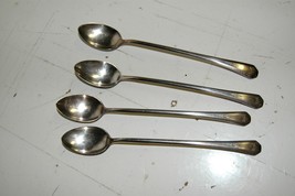 Lot of 4 Vintage Long Tea Spoons 7.25 Inch WM Rogers &amp; sons - £15.94 GBP