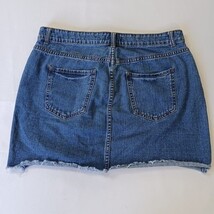 Forever 21 Women's Blue Cotton Cut Off Frayed Mini Denim Skirt Size 14 Waist 34" image 12