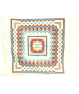 Bargello Needlepoint Hand Made Picture or Pillow Front 1970&#39;s Rust, Blue... - £82.80 GBP