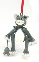 Home For ALL The Holidays Hand Painted Poly Resin Cat with Mouse Ornament 4 Inch - £11.94 GBP