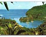 Marigot Bay St Lucia West Indies Pan American Airlines Issue Chrome Post... - $4.90