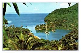 Marigot Bay St Lucia West Indies Pan American Airlines Issue Chrome Postcard Q25 - £3.90 GBP