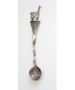 Peru Coat Of Arms Salt Spoon Bowl Twisted Handle Llama Top Marked 925 - $22.87